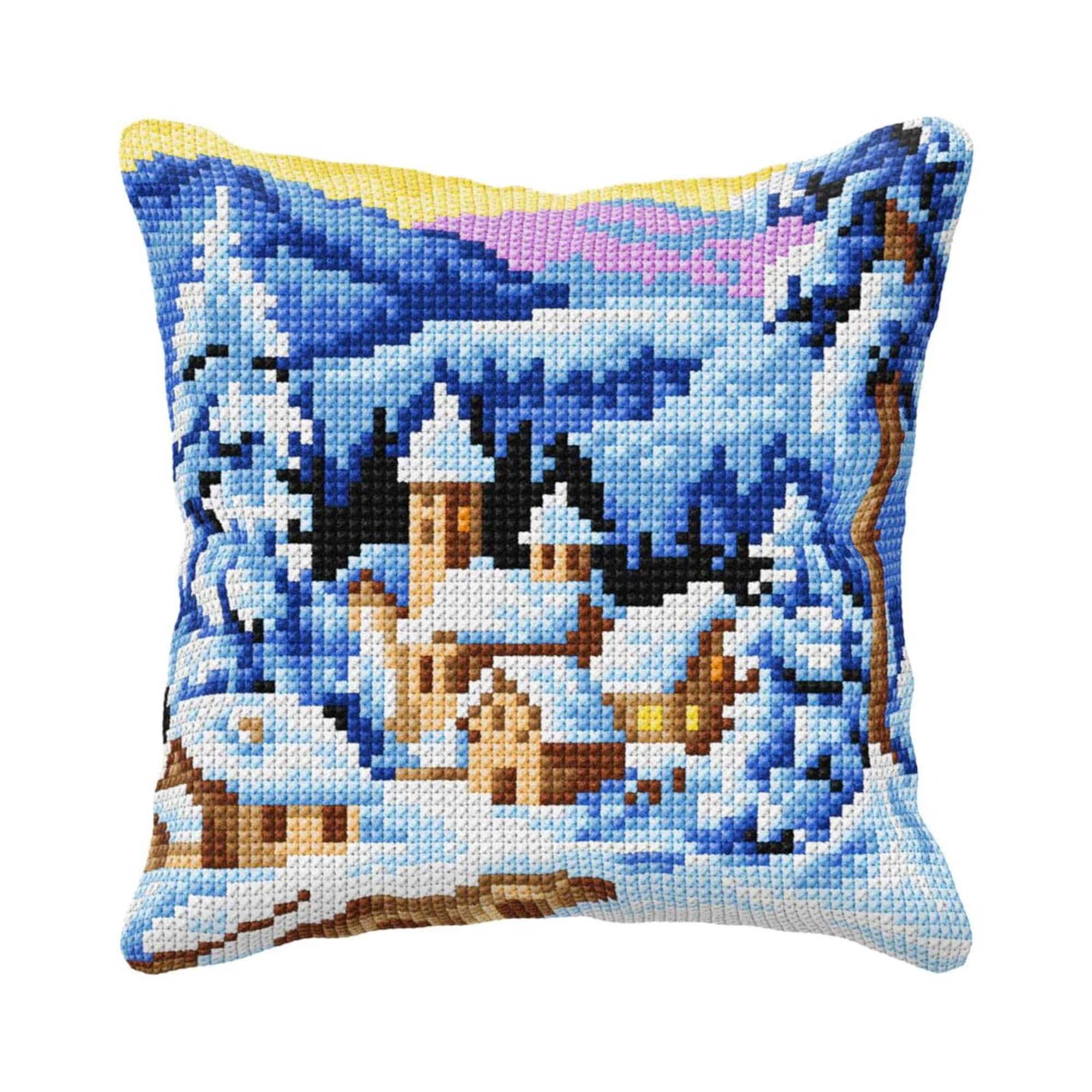 Orchidea Cushion Cross Stitch Kit Winter Village